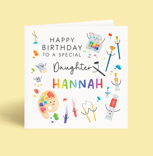 Personalised Artist Birthday Card for Daughter