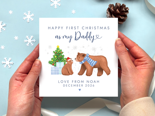 Personalised Bear 1st Christmas as my Daddy Card