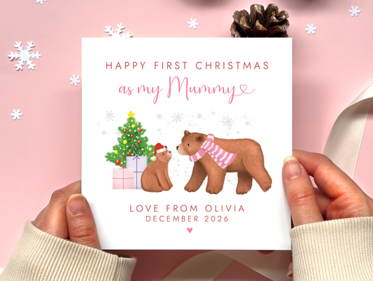 Personalised Bear 1st Christmas as my Mummy Card