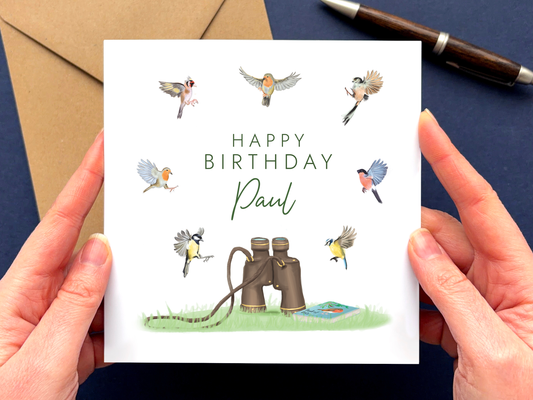 Personalised Birdwatching Any Age Birthday Card