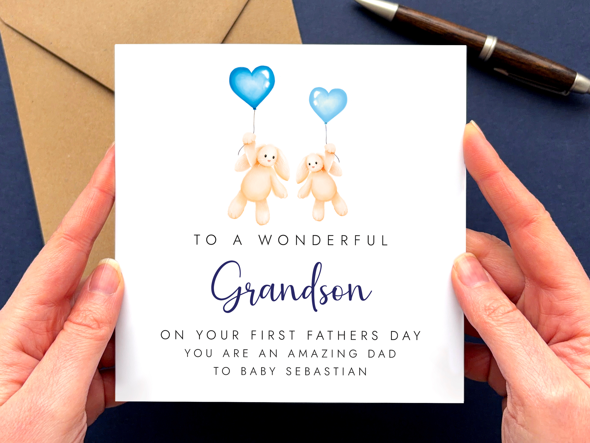 Personalised First Father's Day Card for Grandson