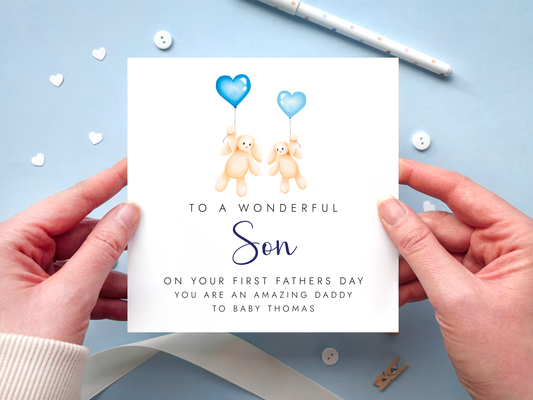 Personalised First Father's Day Card for Son