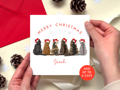 Personalised Cats Christmas Card for Couple