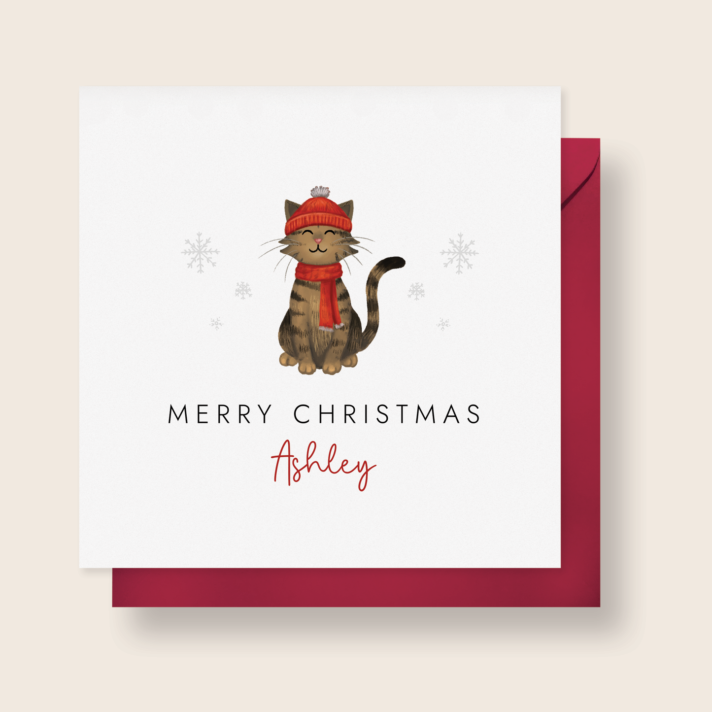 Personalised Cat Christmas Card