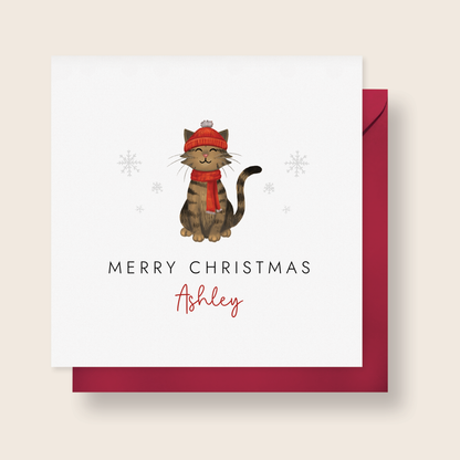 Personalised Cat Christmas Card