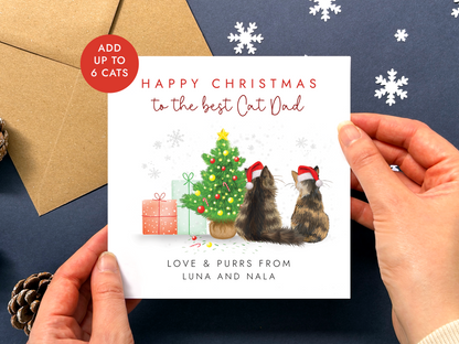 Personalised Cat Dad Christmas Card from the Cat