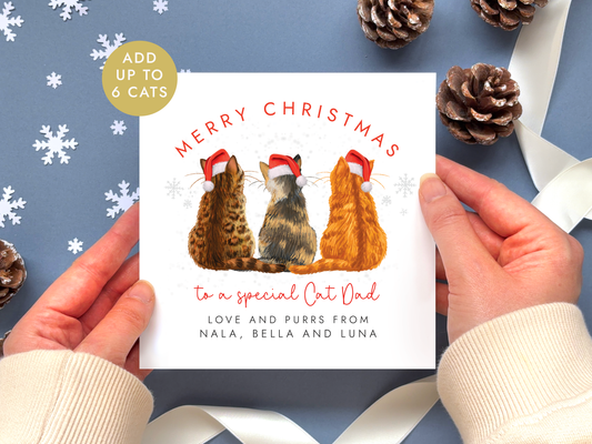Personalised From The Cats Christmas Card for Cat Dad