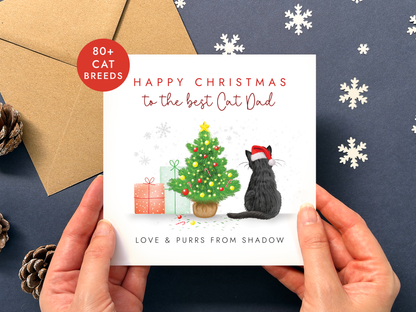 Personalised Cat Dad Christmas Card from the Cat