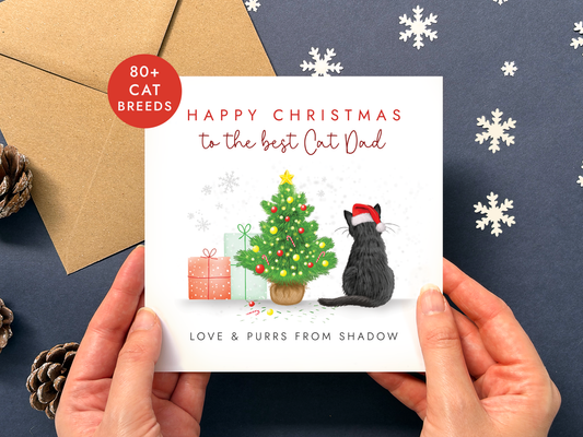 Personalised Cat Dad Christmas Card from the Cat
