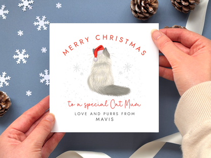 Personalised From The Cats Christmas Card for Cat Dad