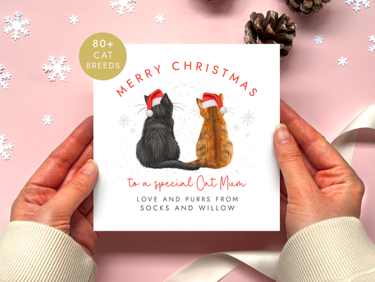 Personalised From the Cats Christmas Card for Cat Mum