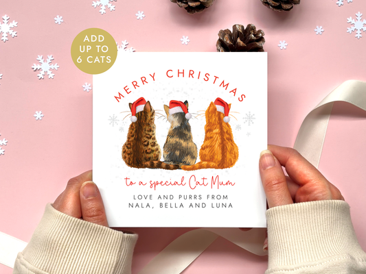 Personalised From the Cats Christmas Card for Cat Mum