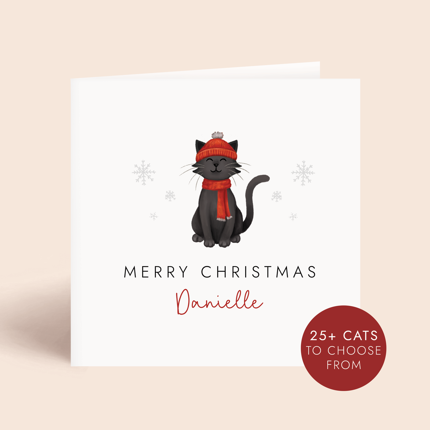 Personalised Cat Christmas Card