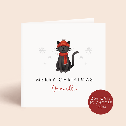 Personalised Cat Christmas Card
