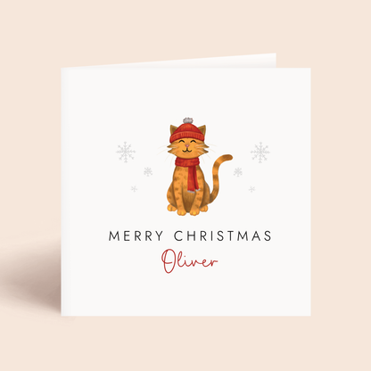 Personalised Cat Christmas Card