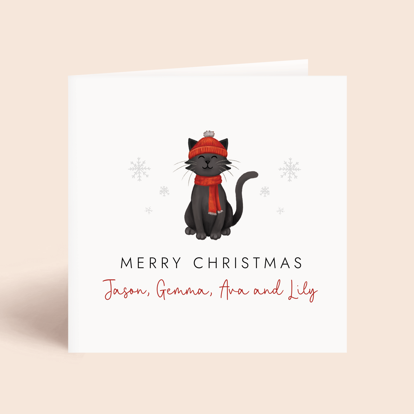 Personalised Cat Christmas Card