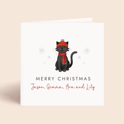 Personalised Cat Christmas Card