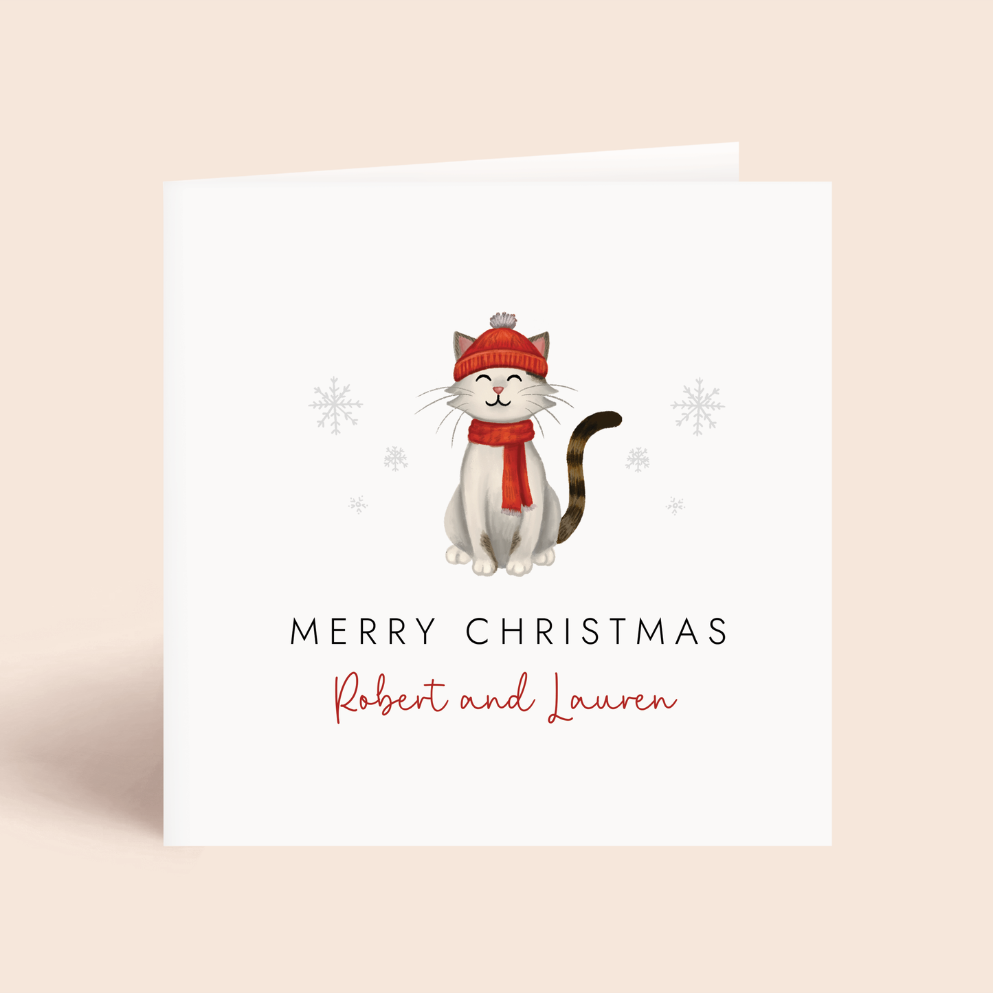 Personalised Cat Christmas Card