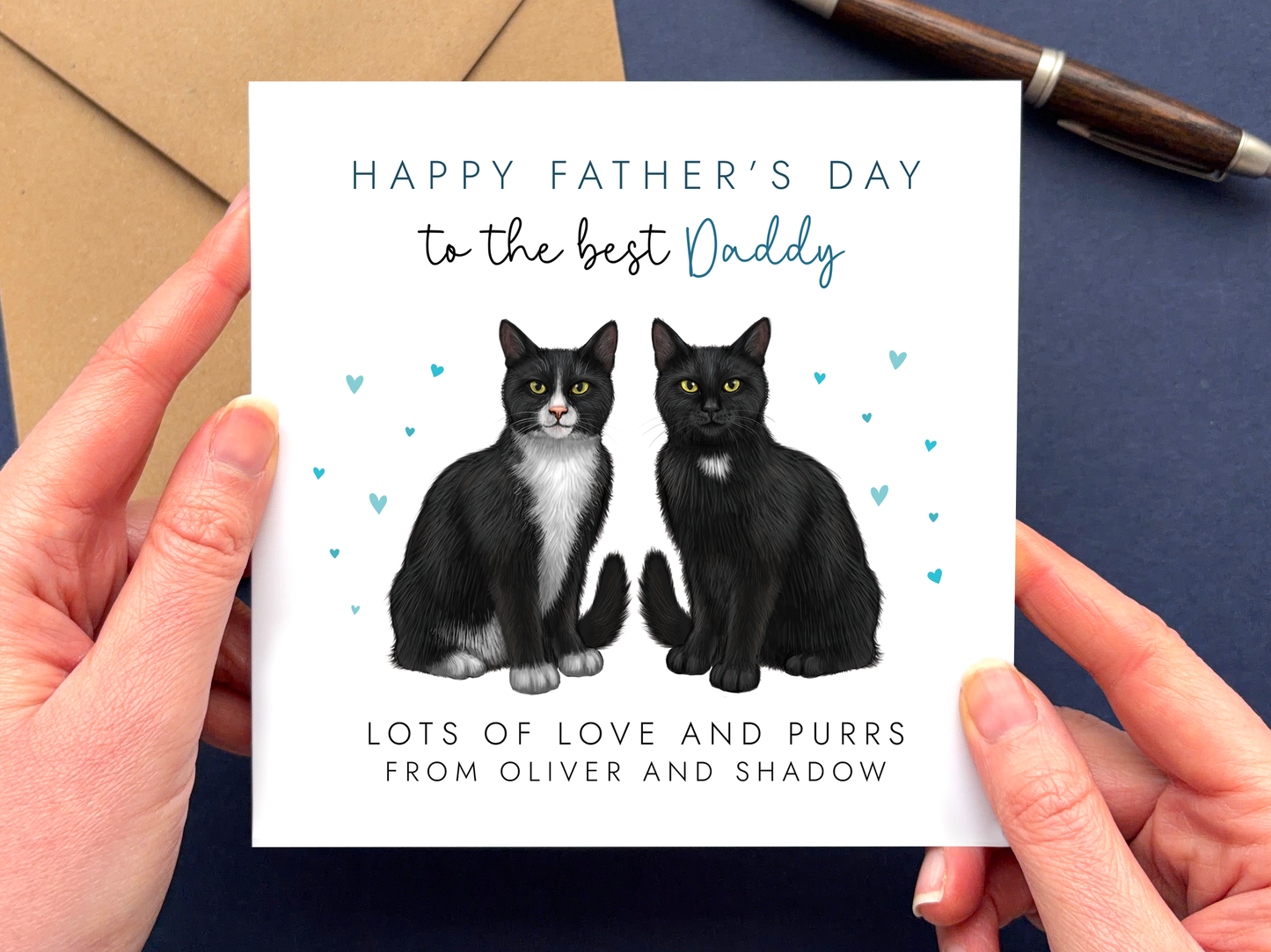 Personalised Cats Father's Day Card for Cat Dad