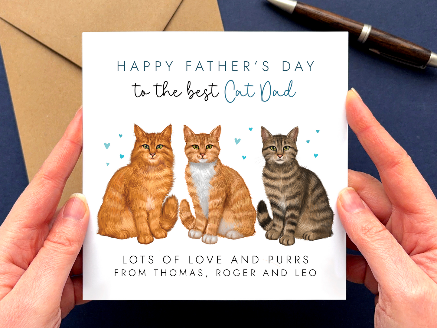 Personalised Cats Father's Day Card for Cat Dad