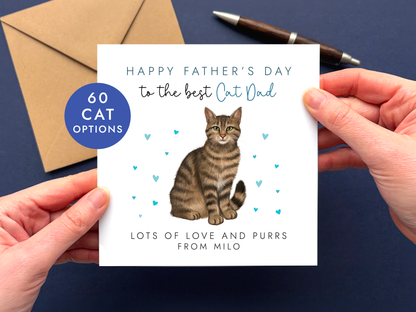 Personalised Cats Father's Day Card for Cat Dad