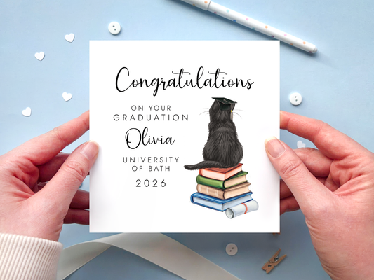 Personalised Cat Graduation Card