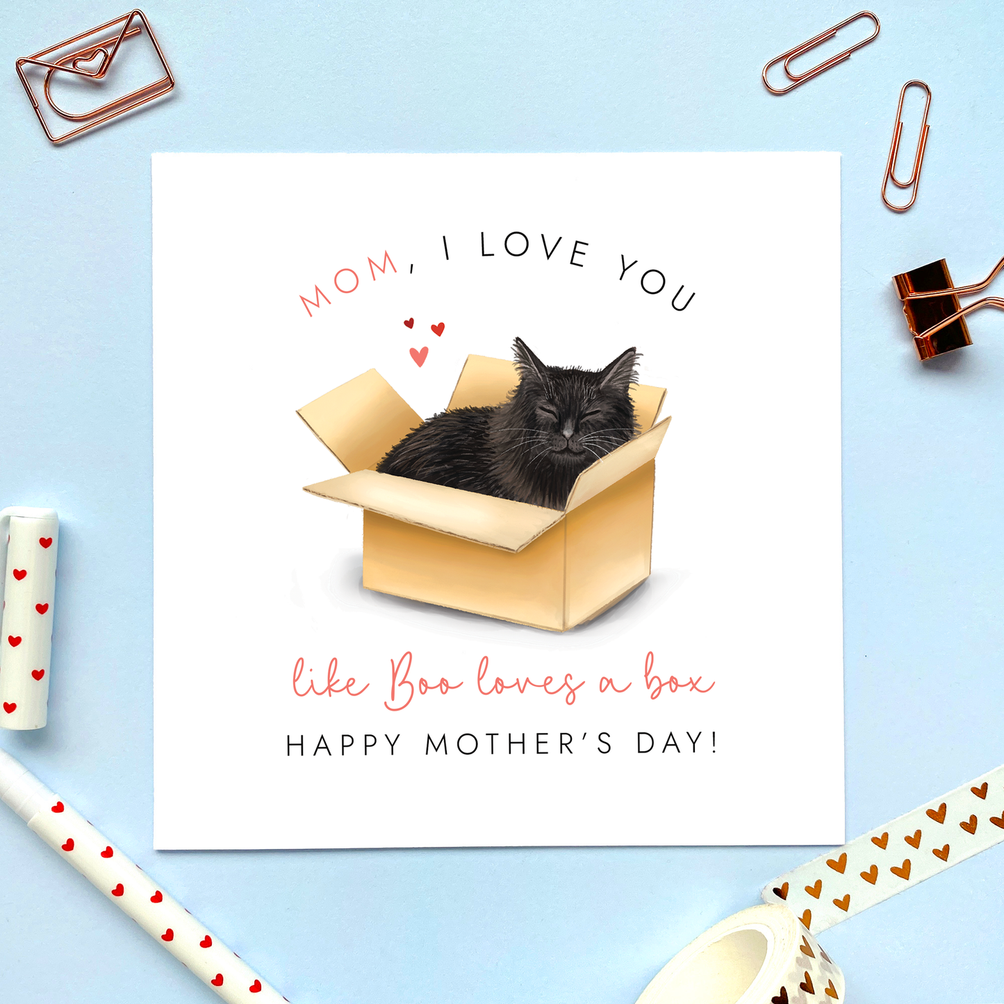 Personalised Choose the Cat Mother's Day Card for Mum