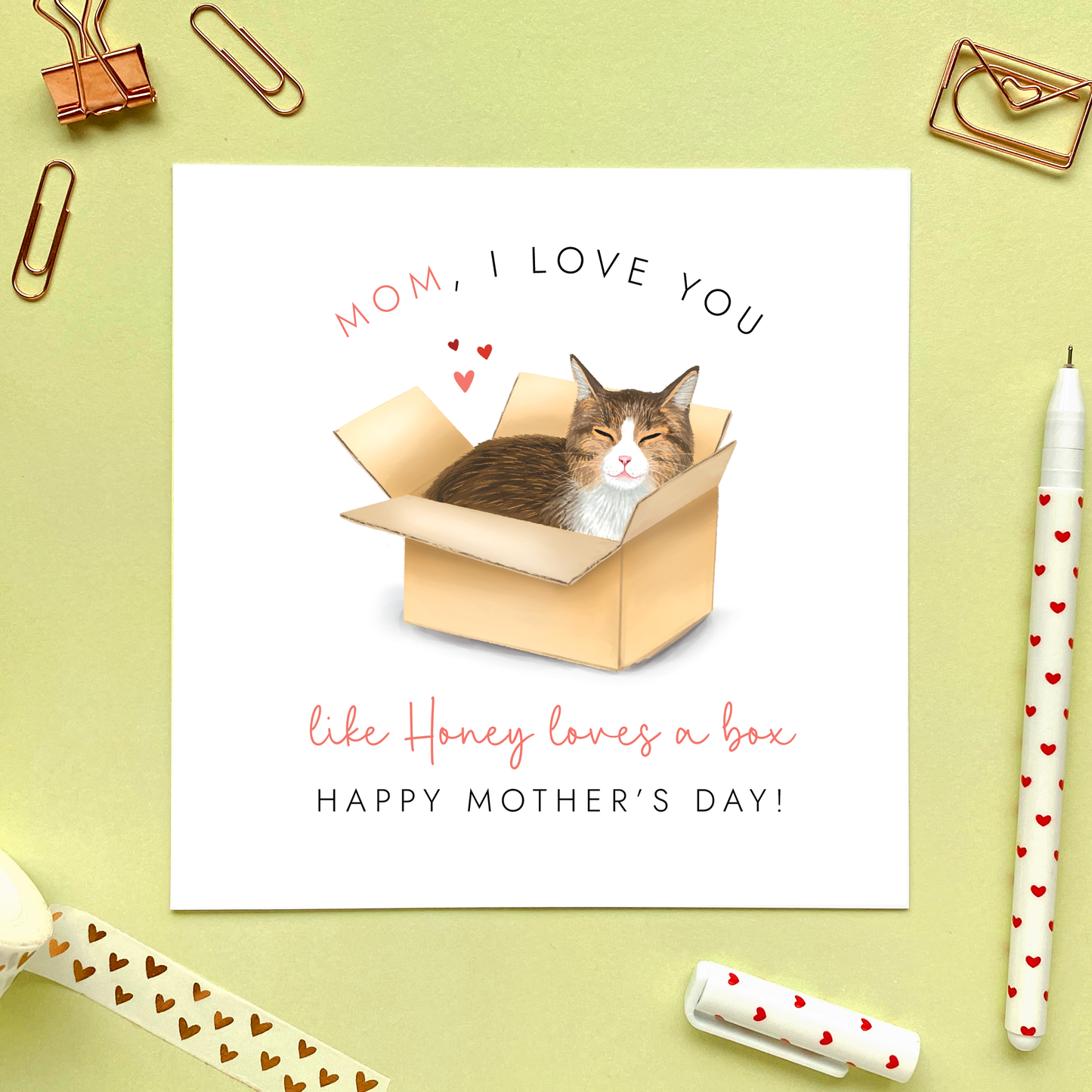 Personalised Choose the Cat Mother's Day Card for Mum