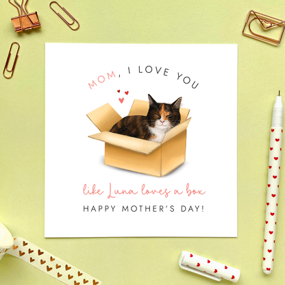 Personalised Choose the Cat Mother's Day Card for Mum