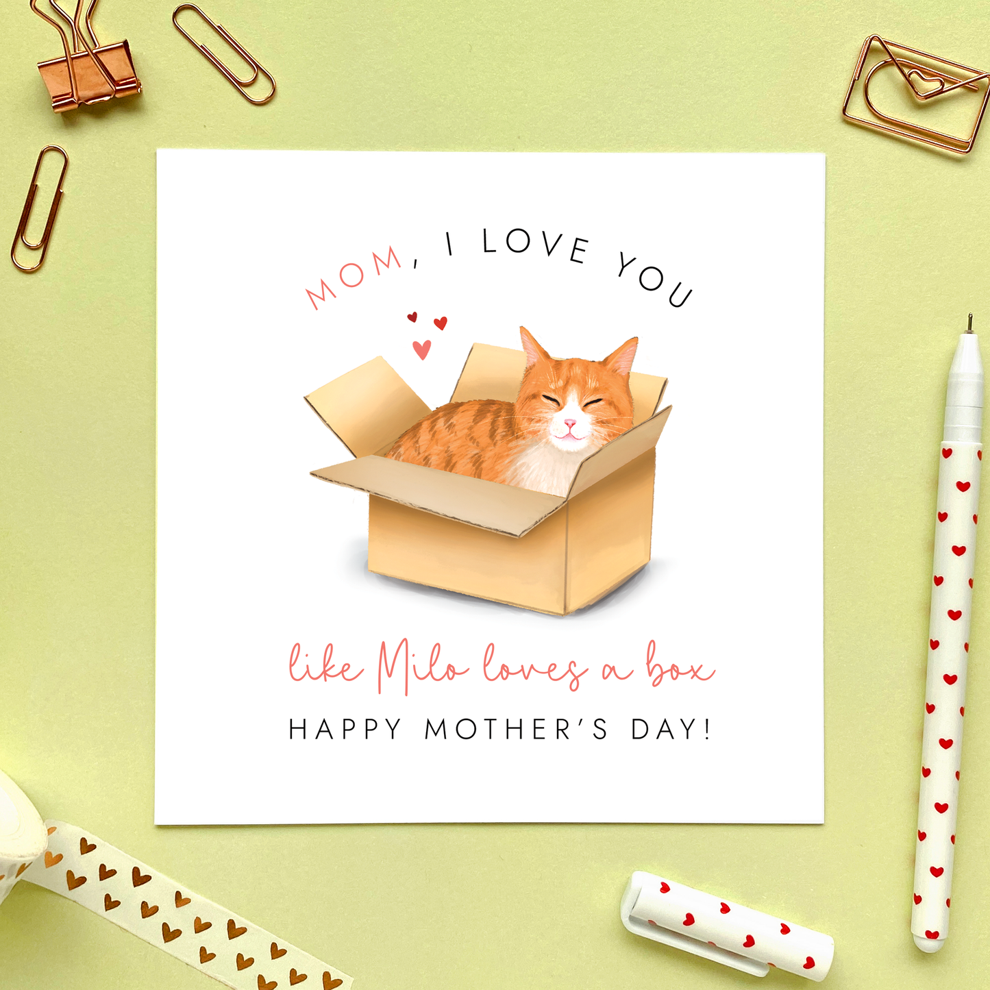Personalised Choose the Cat Mother's Day Card for Mum