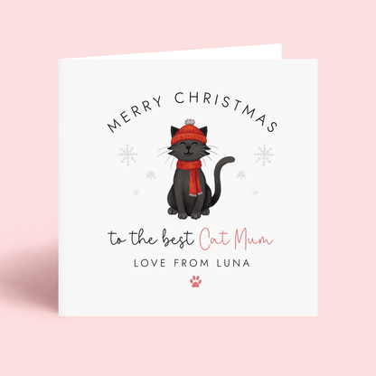 Personalised From the Cat Christmas Card for Cat Mum
