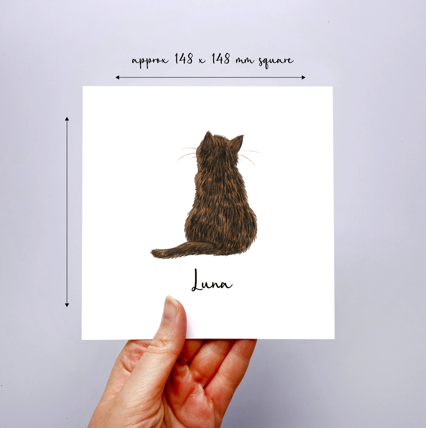 Personalised Cats Art Print - Square 148mm