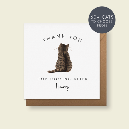 Personalised Cat Thank You Card