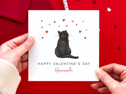 Personalised Cat Valentine's Day Card