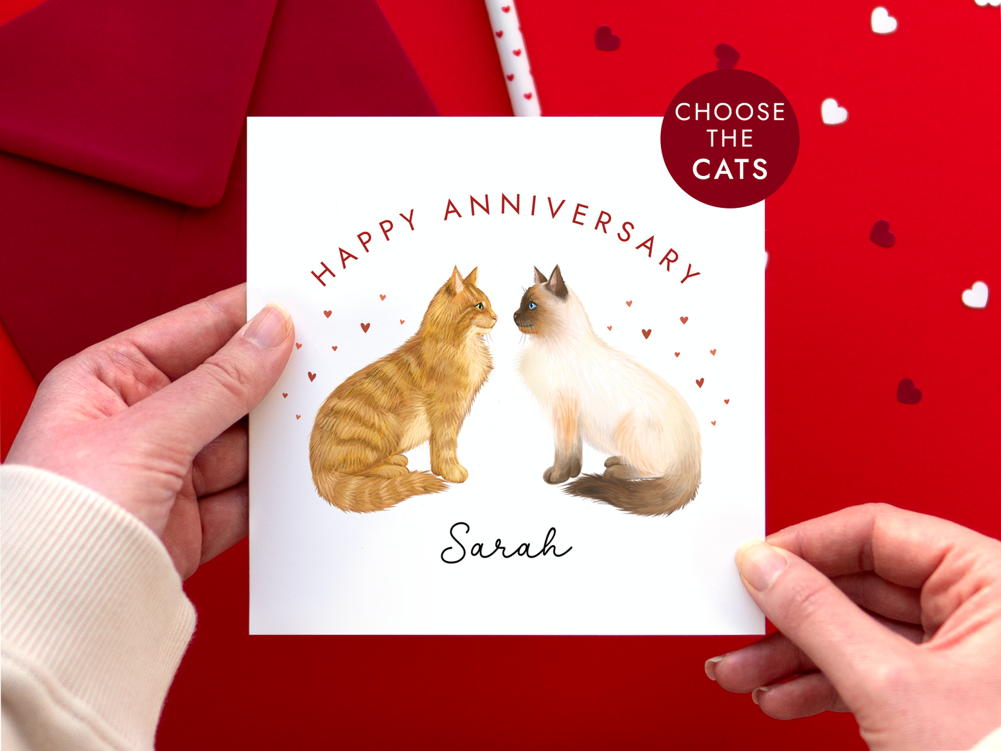Personalised Cats Anniversary Card for Partner