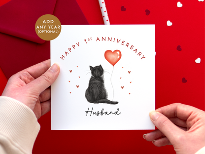 Personalised Cats Anniversary Card for Couple