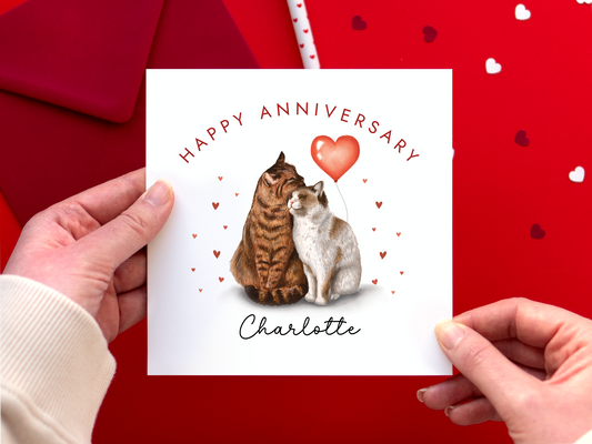 Personalised Cats Anniversary Card