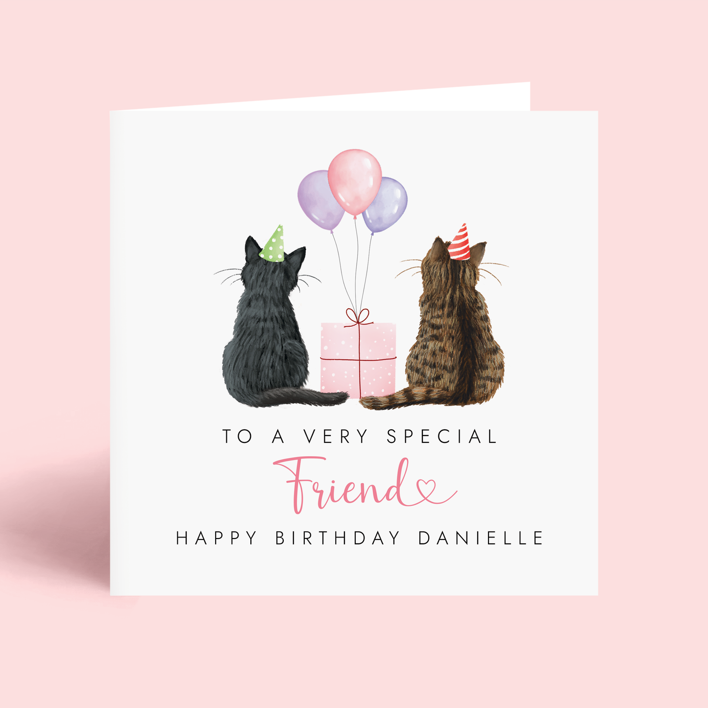 Personalised Cats Birthday Card for Friend