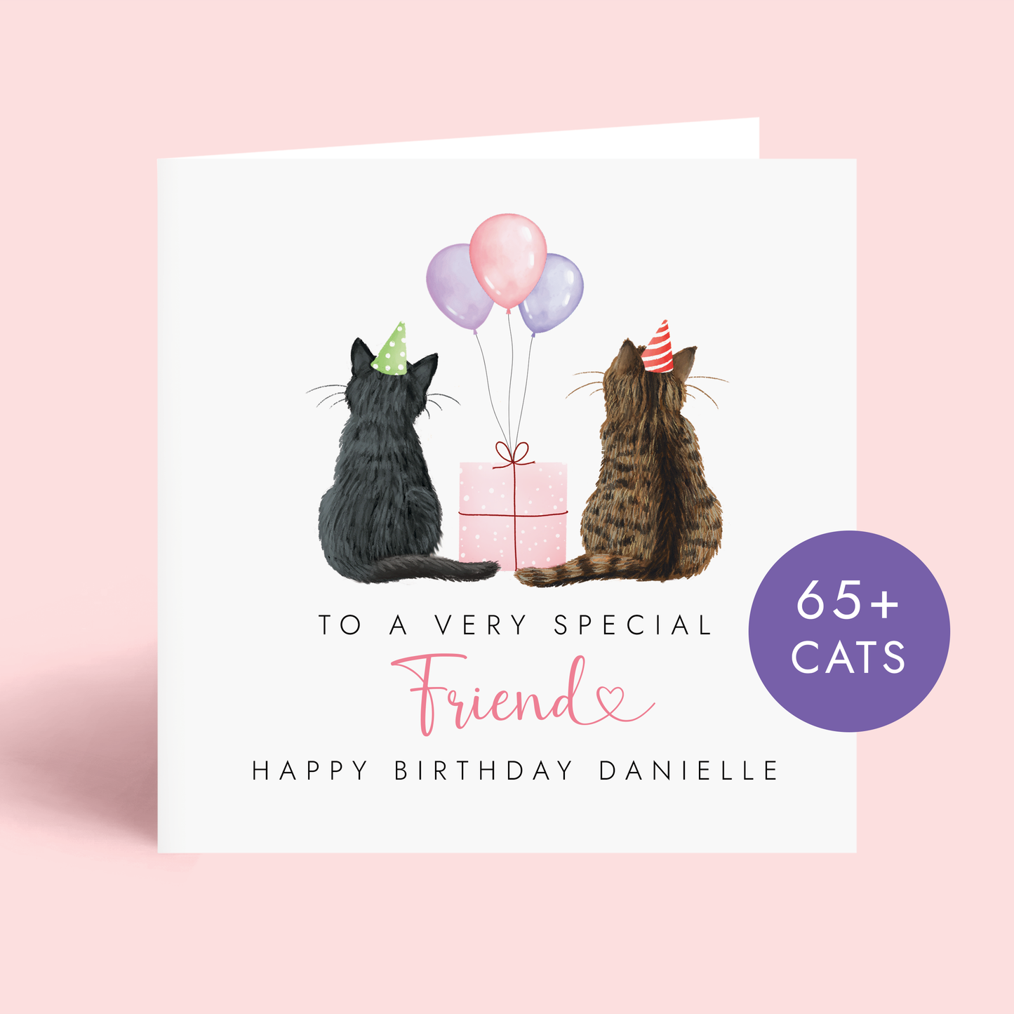 Personalised Cats Birthday Card for Friend