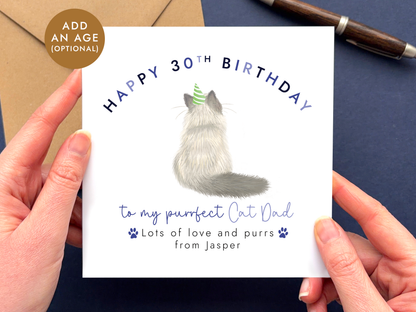 Personalised Birthday Card from Cats for Cat Dad