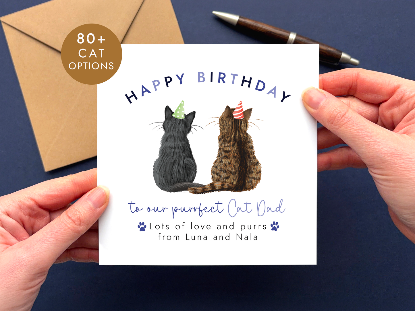Personalised Birthday Card from Cats for Cat Dad