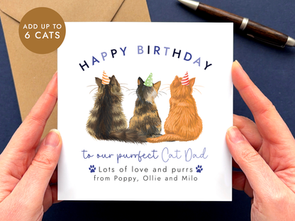 Personalised Birthday Card from Cats for Cat Dad