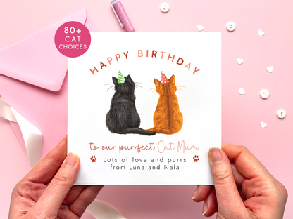 Personalised Cats Birthday Card for Cat Mum