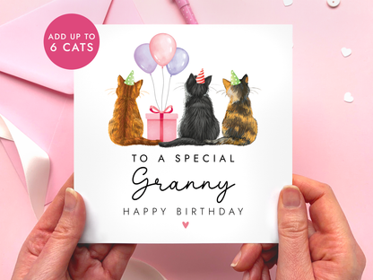 Personalised Cat Birthday Card for Grandma