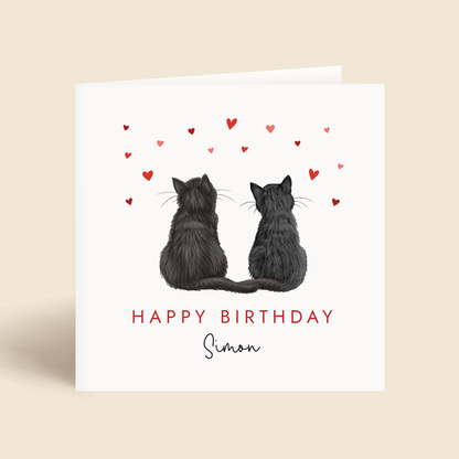 Personalised Cats Birthday Card for Partner