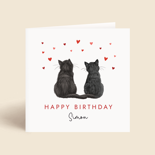 Personalised Cats Birthday Card for Partner