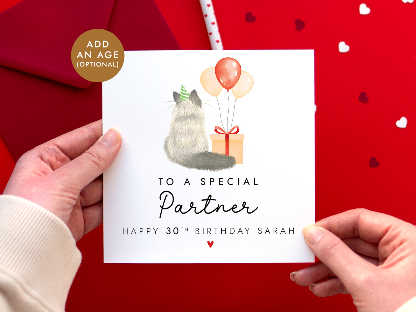 Personalised Cats Birthday Card for Partner