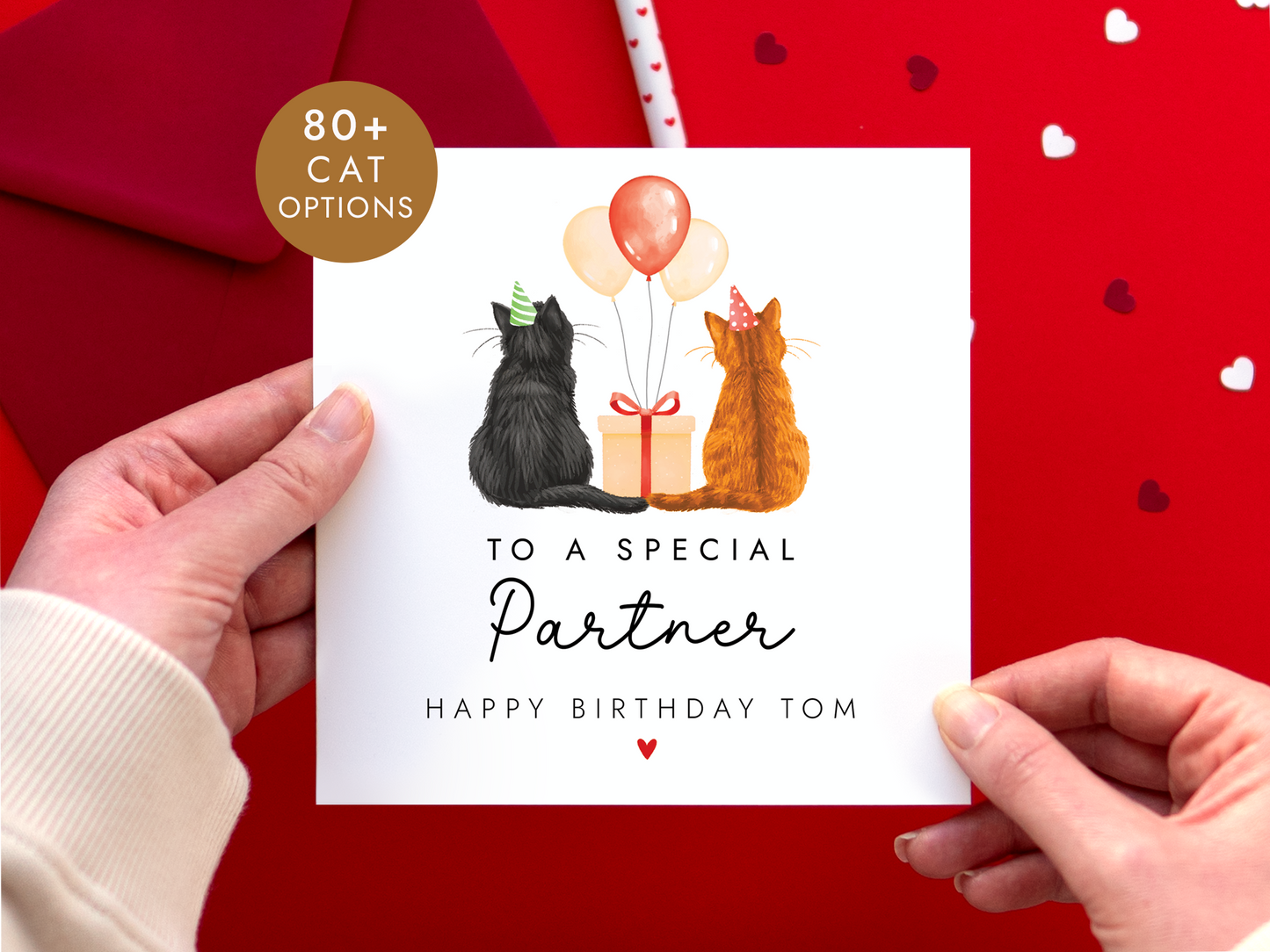 Personalised Cats Birthday Card for Partner