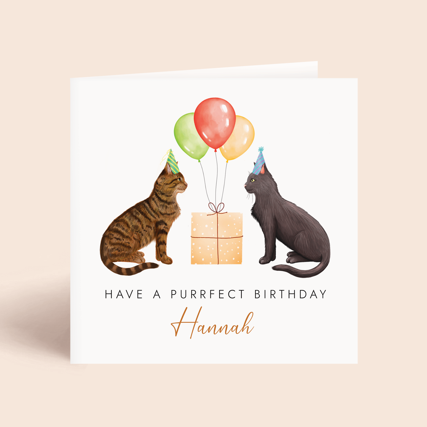 Personalised Cats Birthday Card