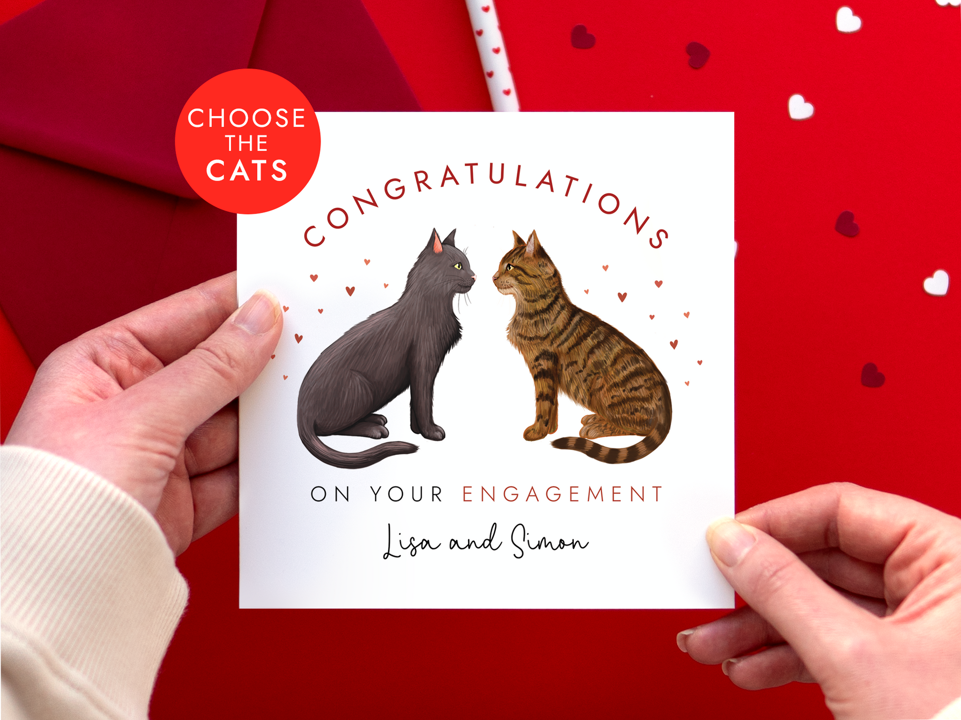 Personalised Cats Engagement Card